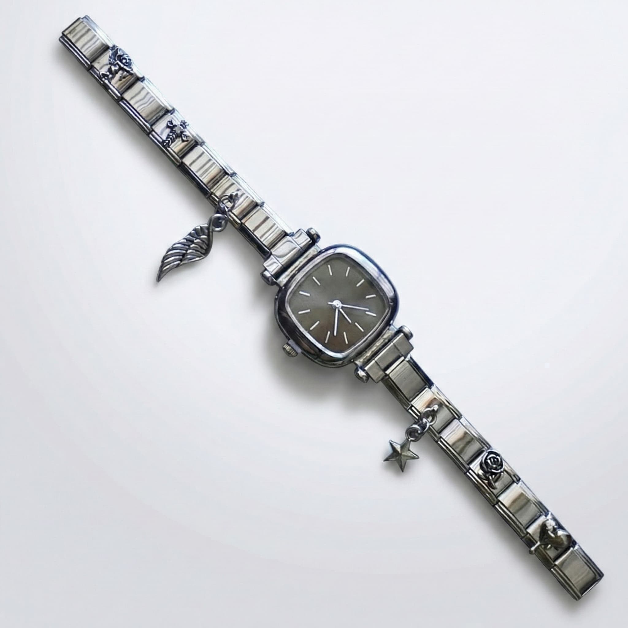 イタリアンチャーム 時計 手作り例